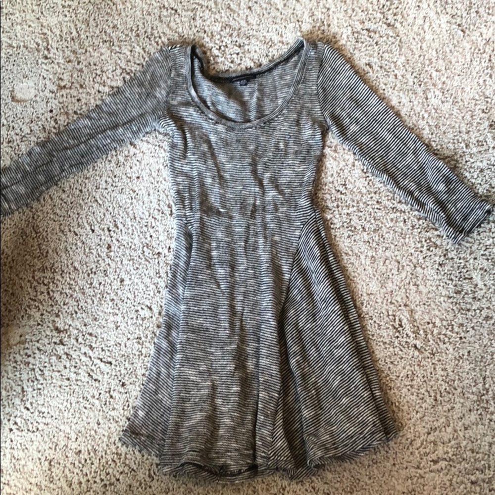 American Eagle Black & White Striped Skater Dress
